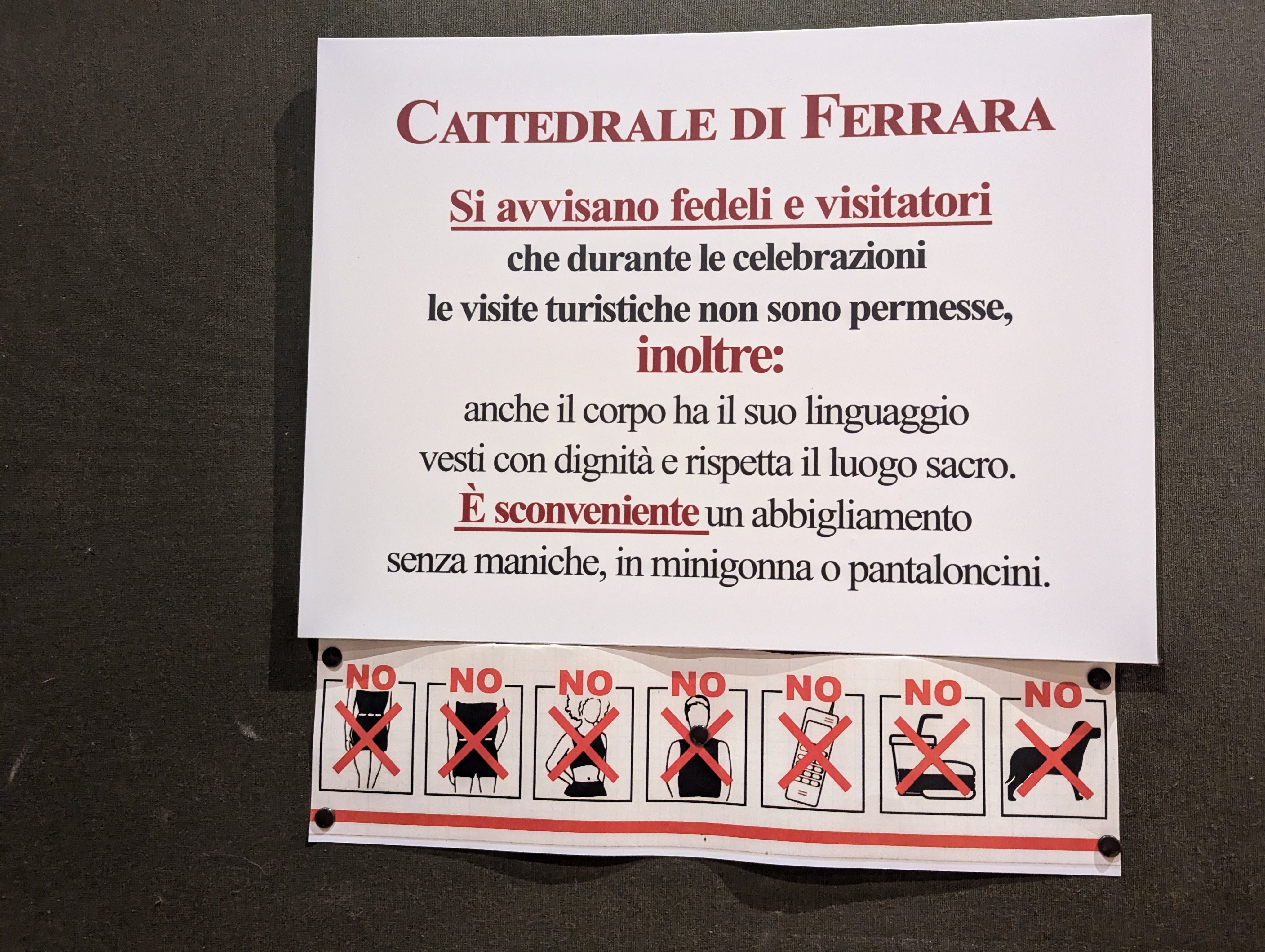 Italy Church Etiquette Sign