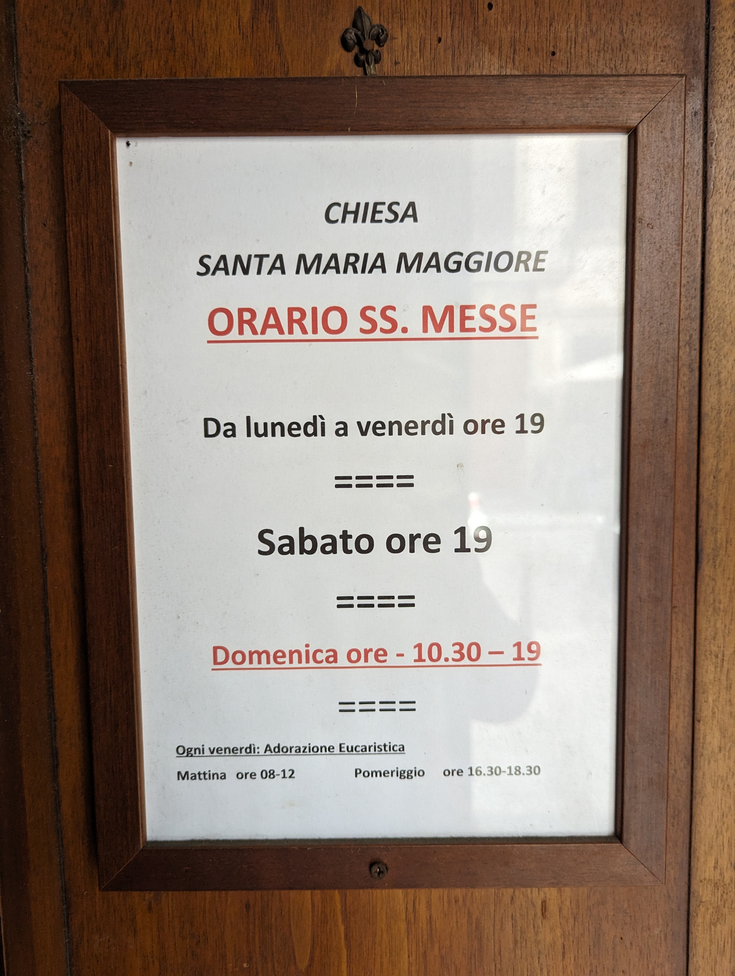 Church Sign Mass Italy